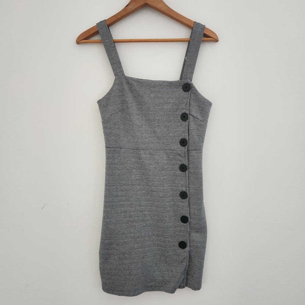 Angie Gray Mini Dress with Button Accents